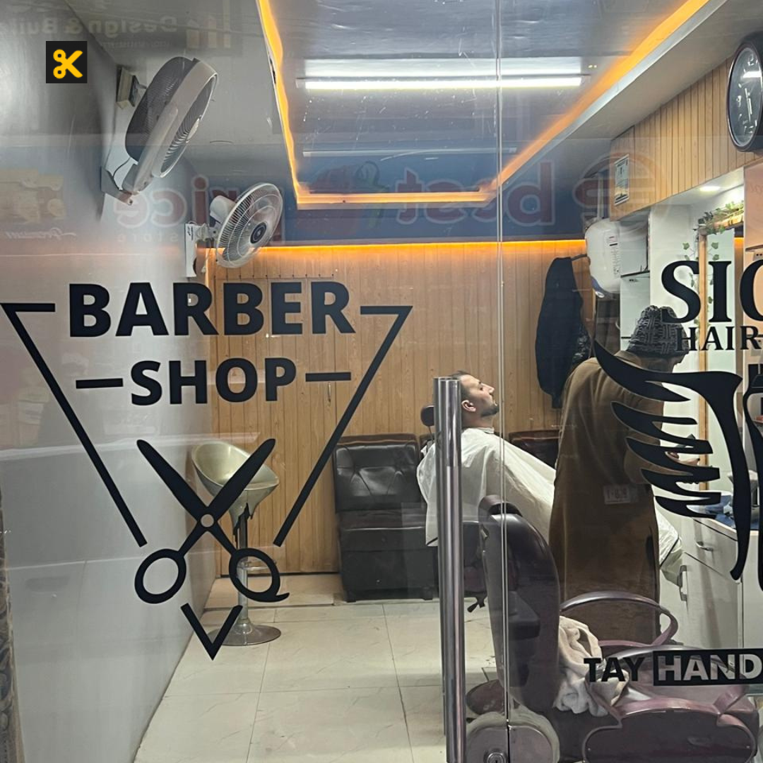 Barber at work